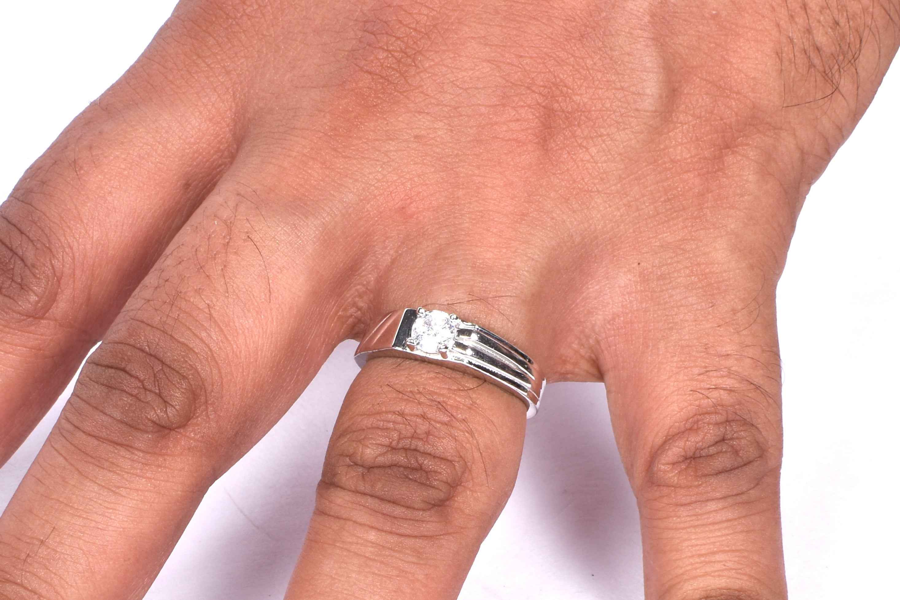 Men’s Sterling Silver CZ Ring