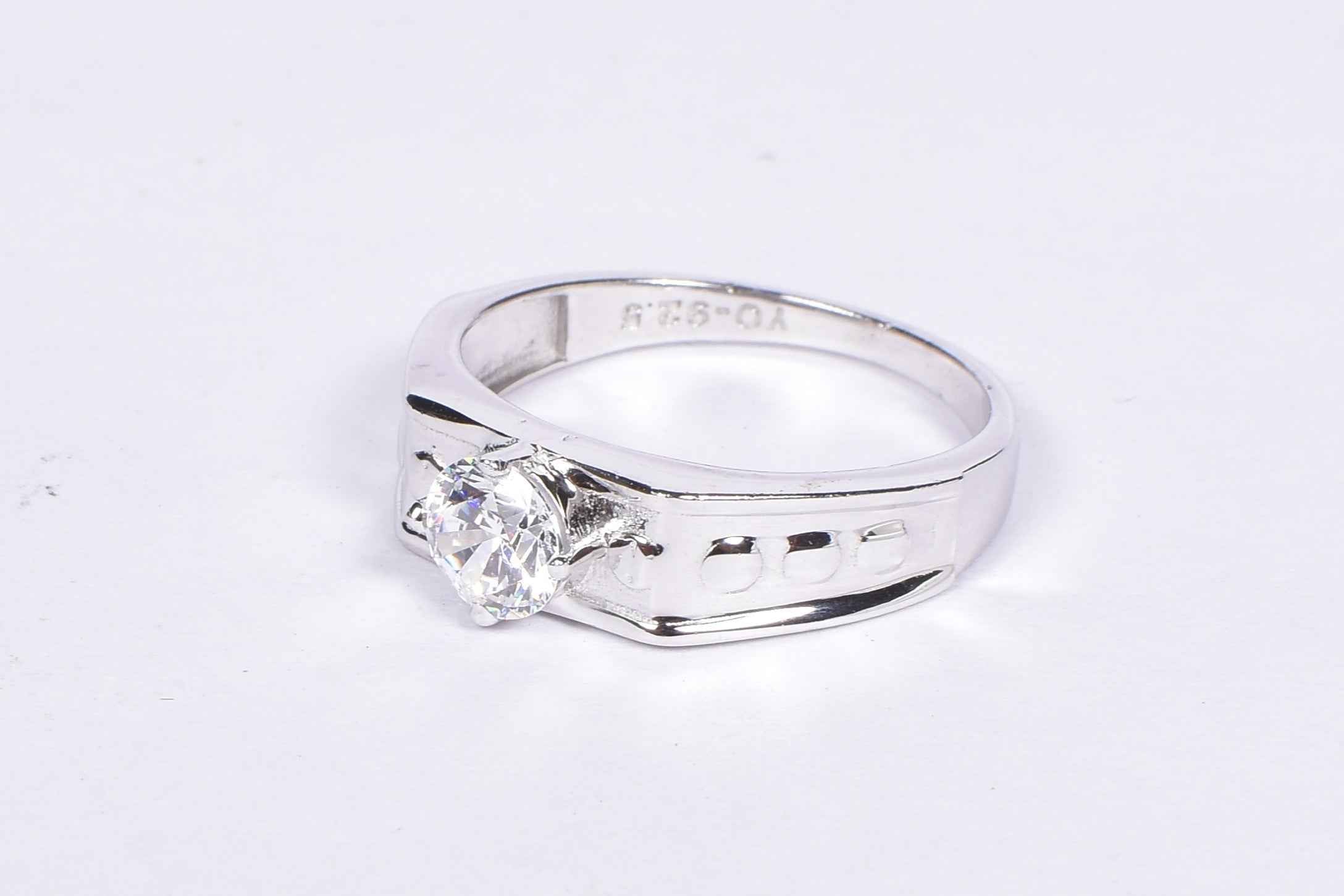 Men’s Sterling Silver Ring with CZ Stone