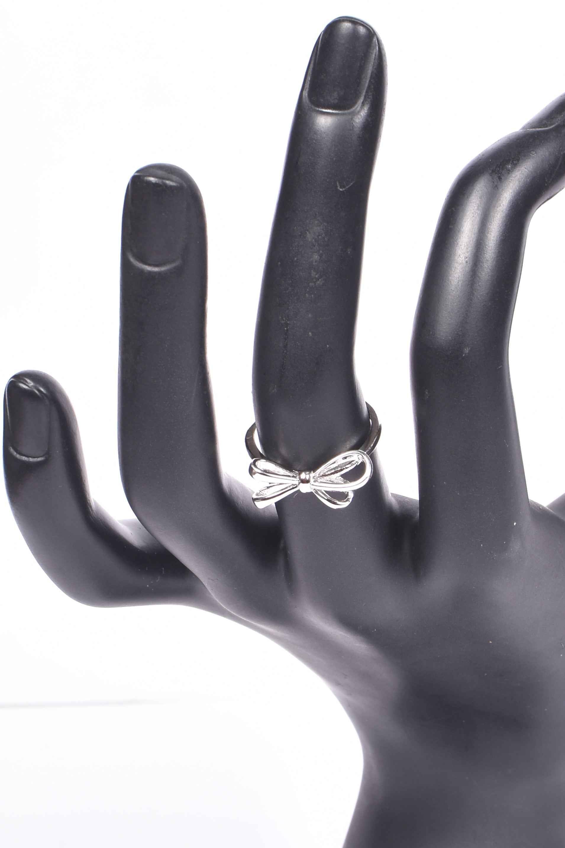 Adjustable Sterling Silver Bow Accent Ring