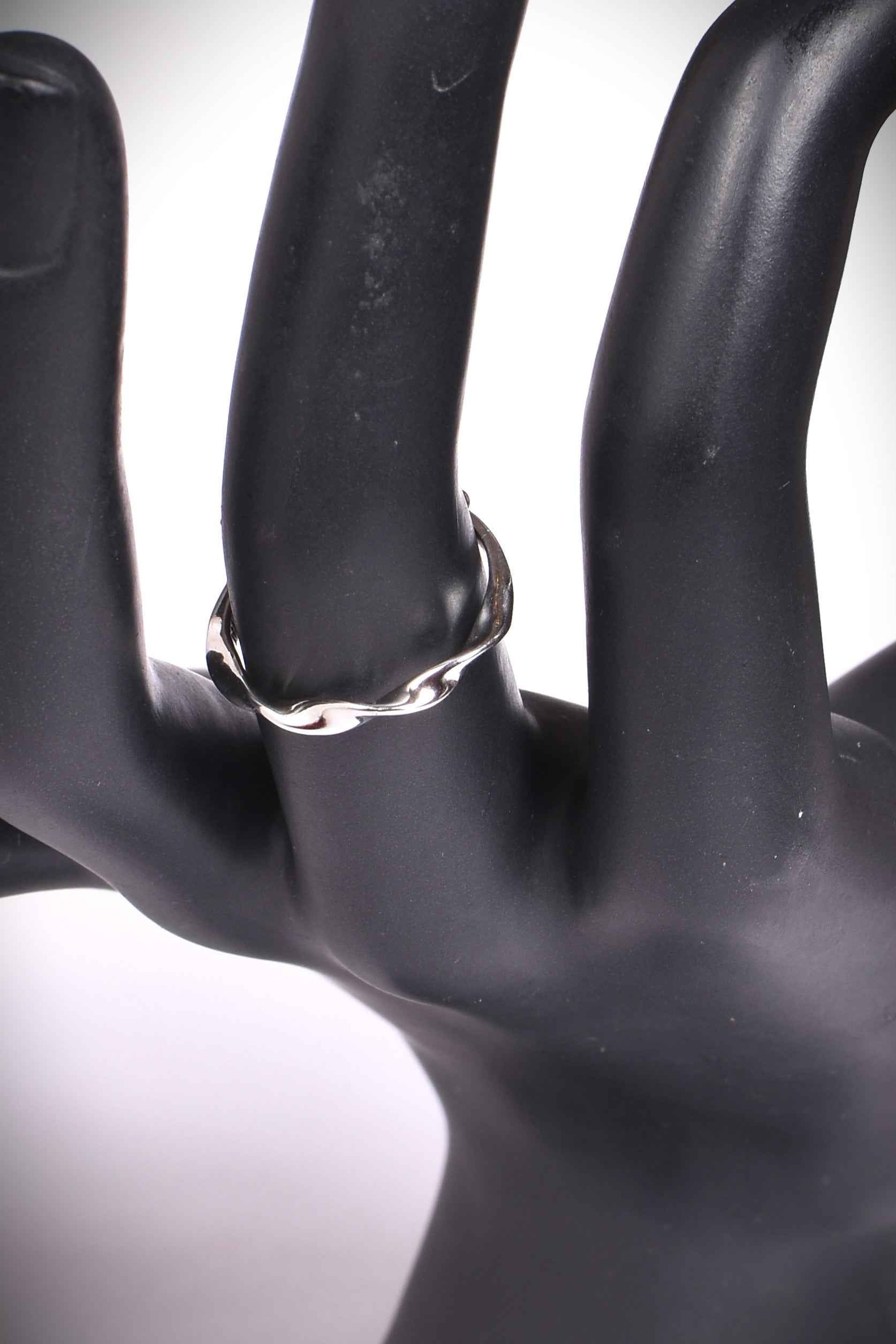 Adjustable Sterling Silver Wavy Band Ring