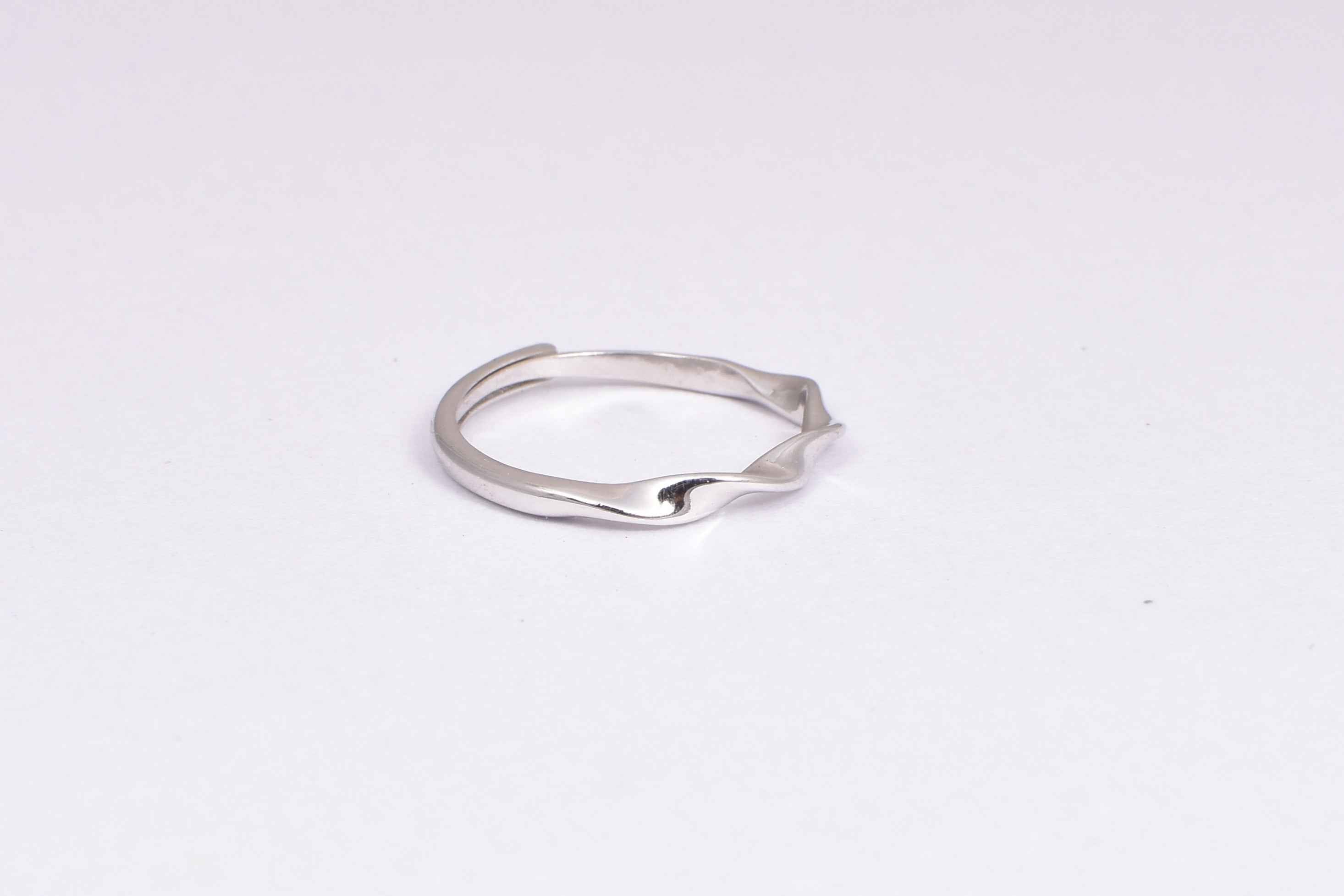 Adjustable Sterling Silver Wavy Band Ring