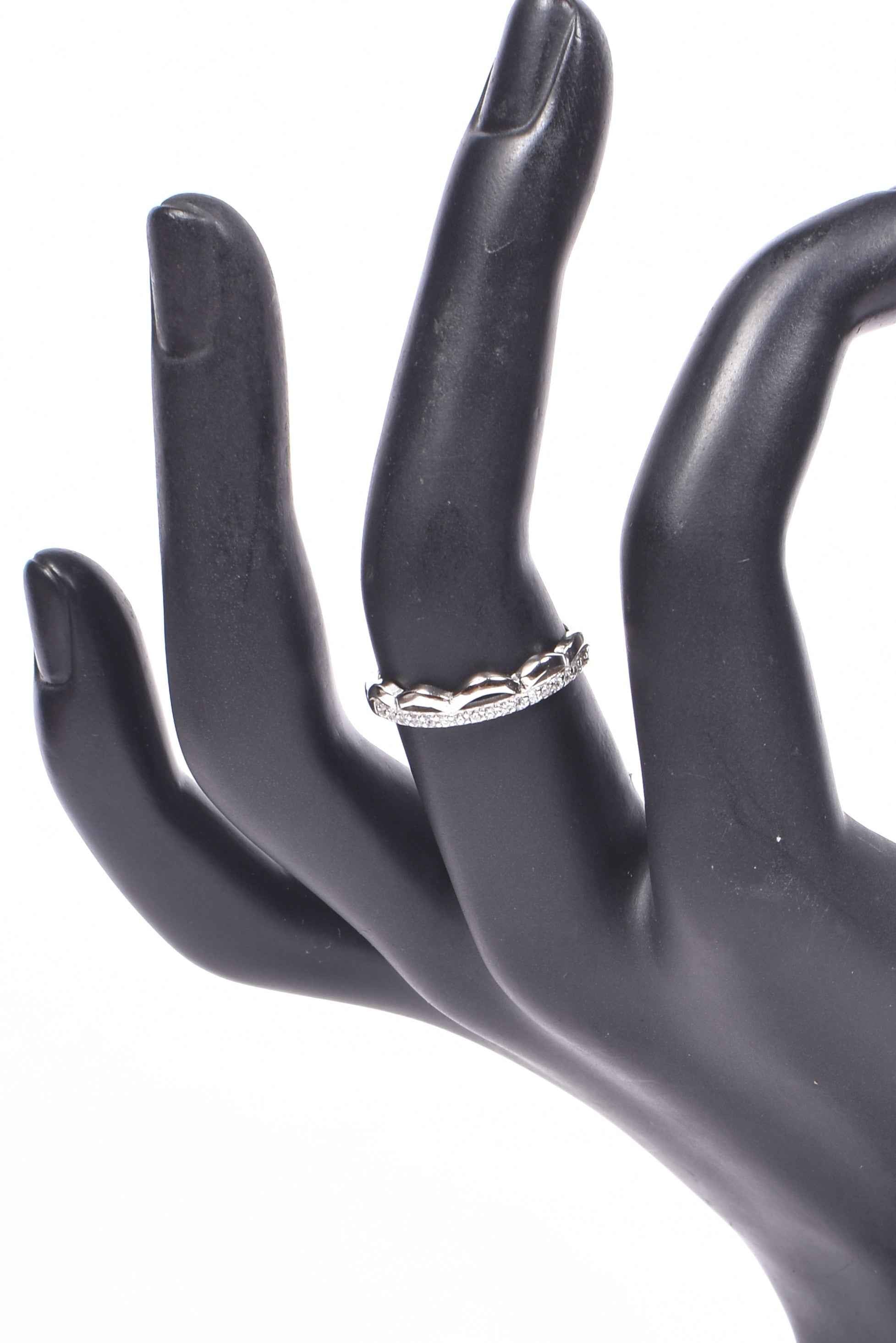 Sterling Silver Stone-Studded Adjustable Ring