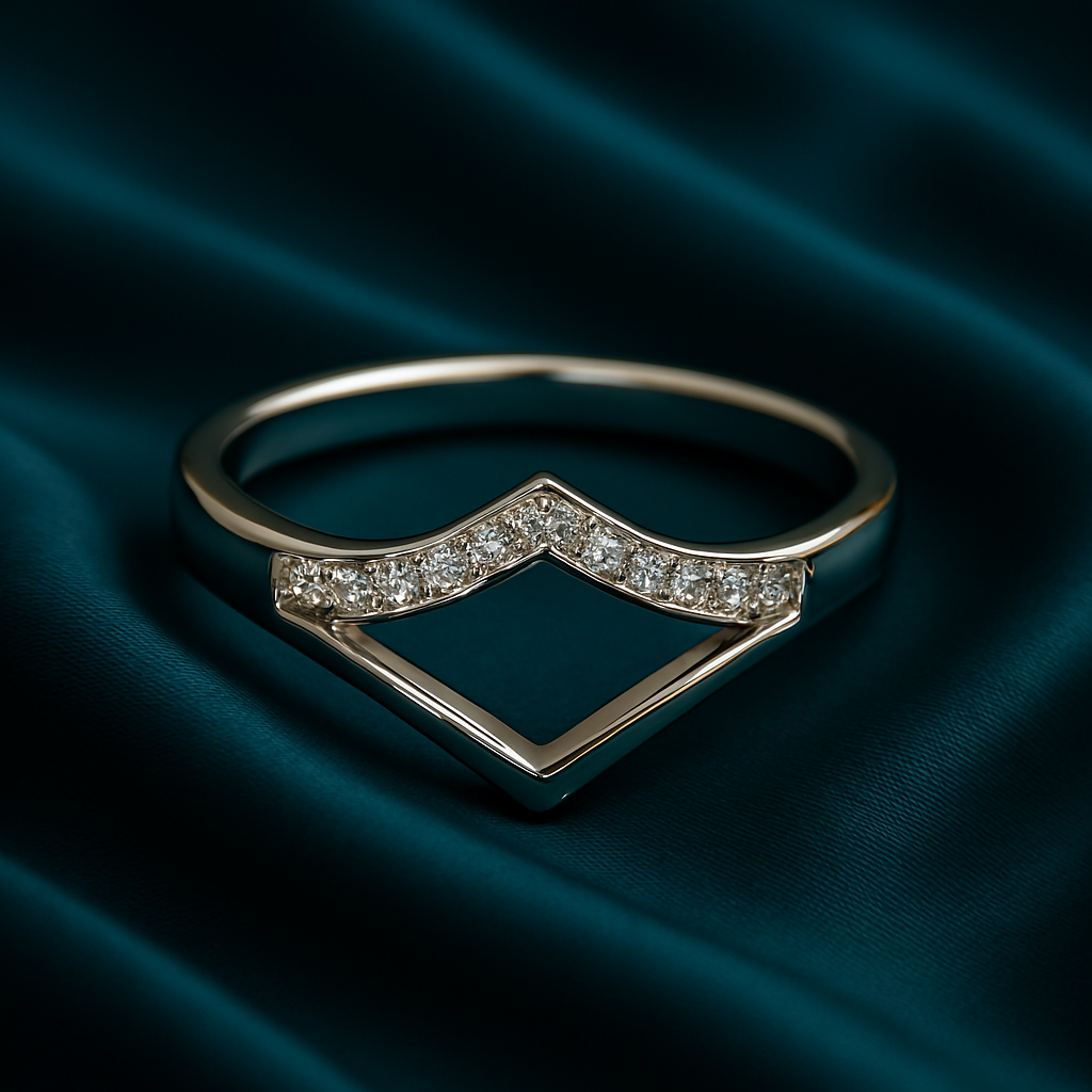 Sterling Silver Geometric CZ Ring - Savi Jewel