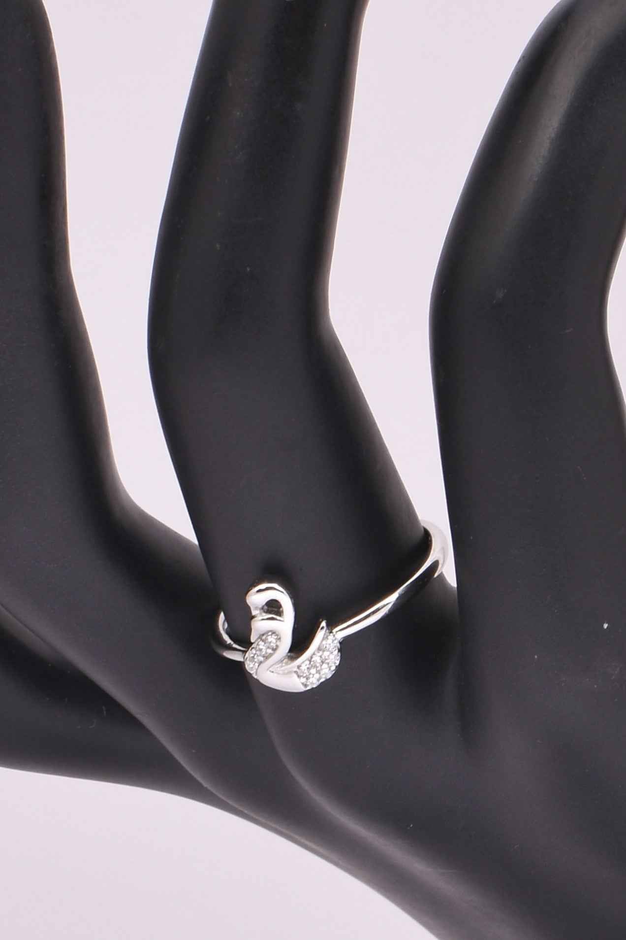 Sterling Silver Swan CZ Ring Elegant Design