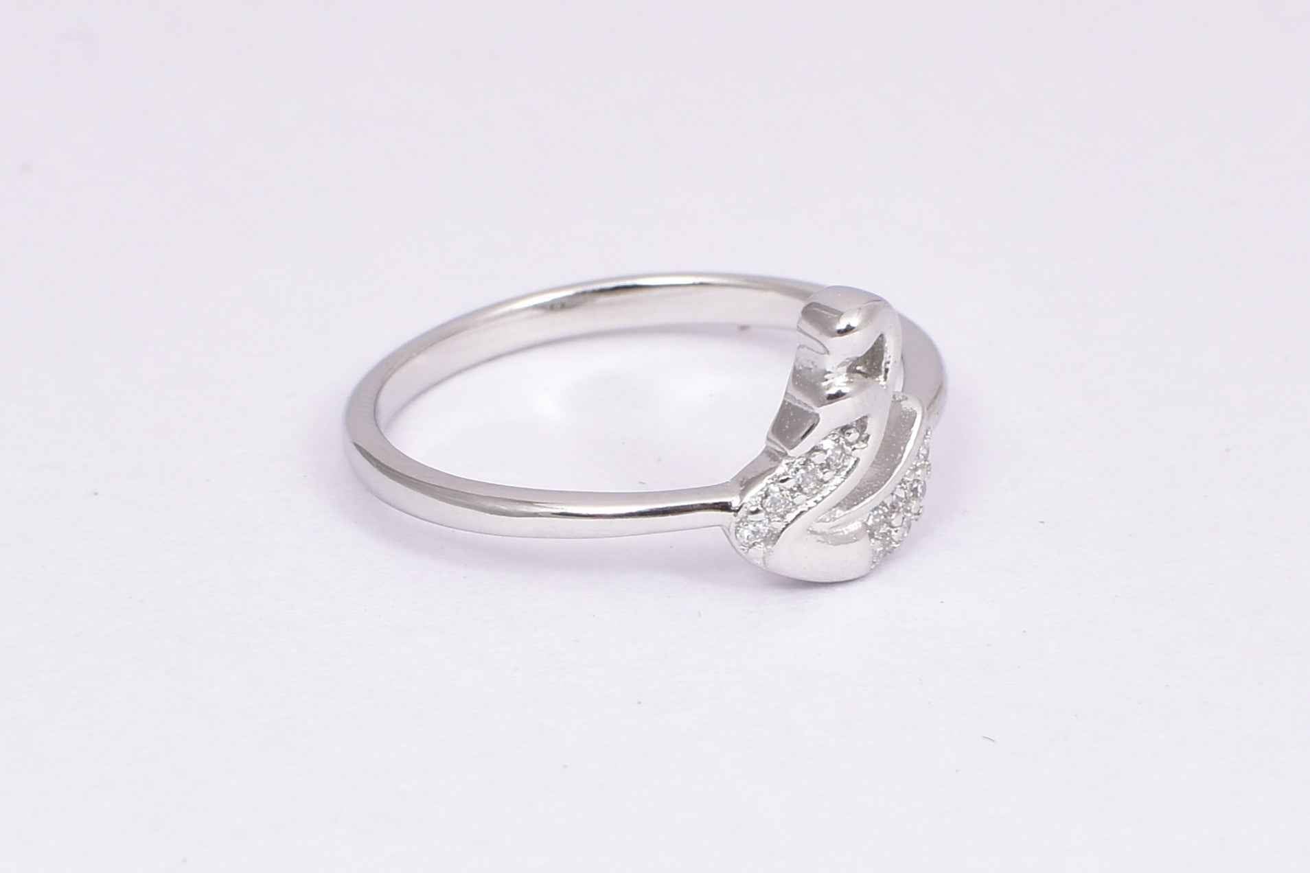 Sterling Silver Swan CZ Ring Elegant Design