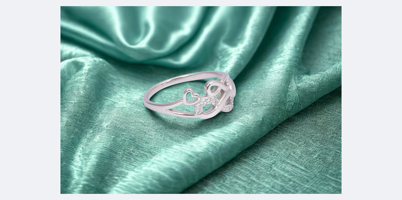 Sterling Silver Infinity Heart CZ Promise Ring
