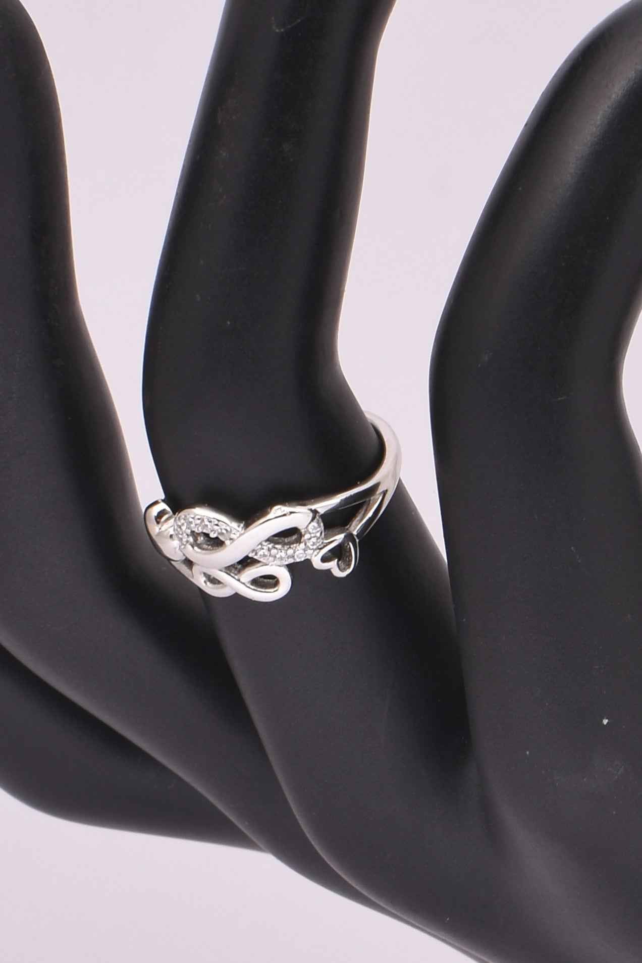 Sterling Silver Infinity Heart CZ Promise Ring