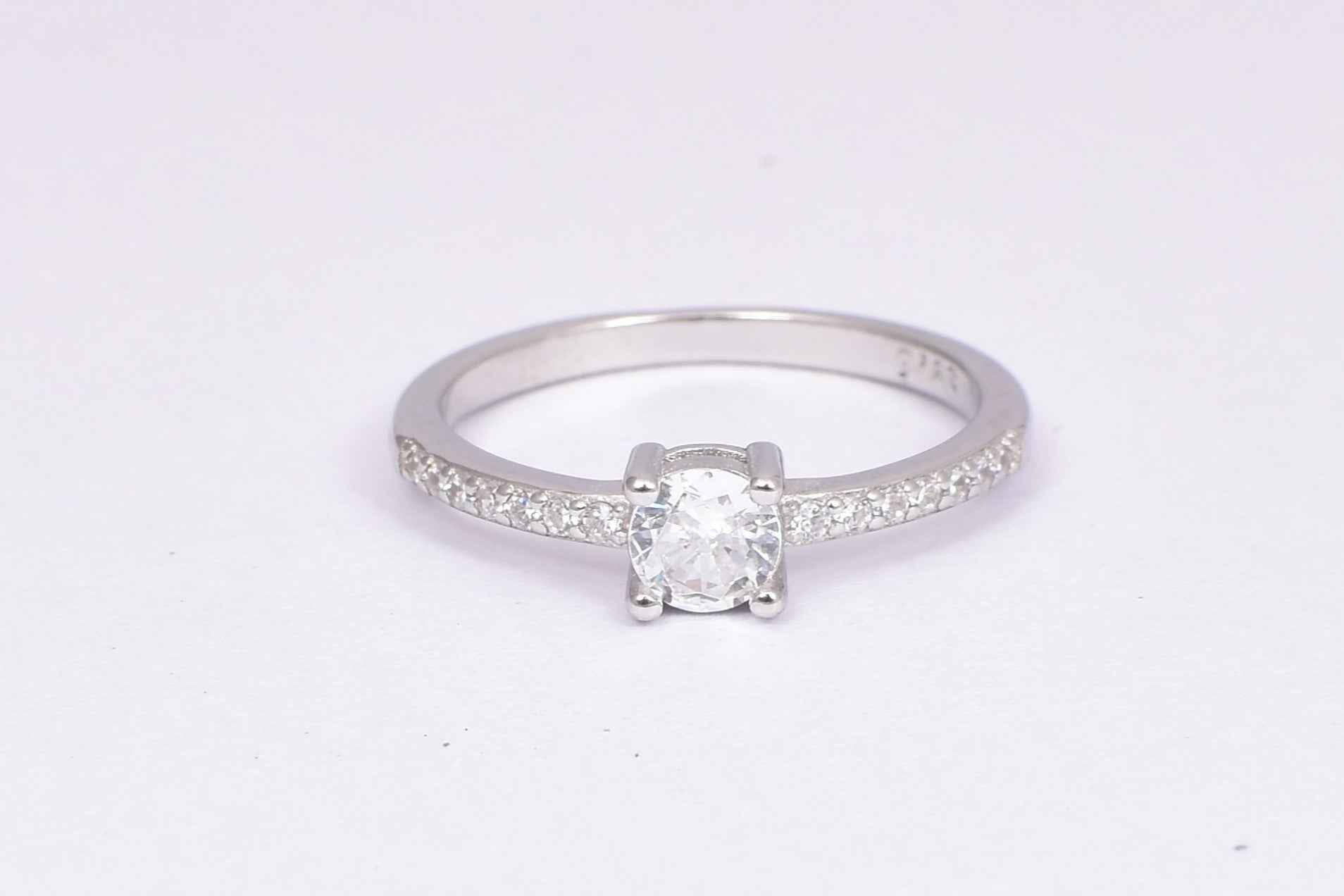 Sterling Silver Classic CZ Solitaire Ring