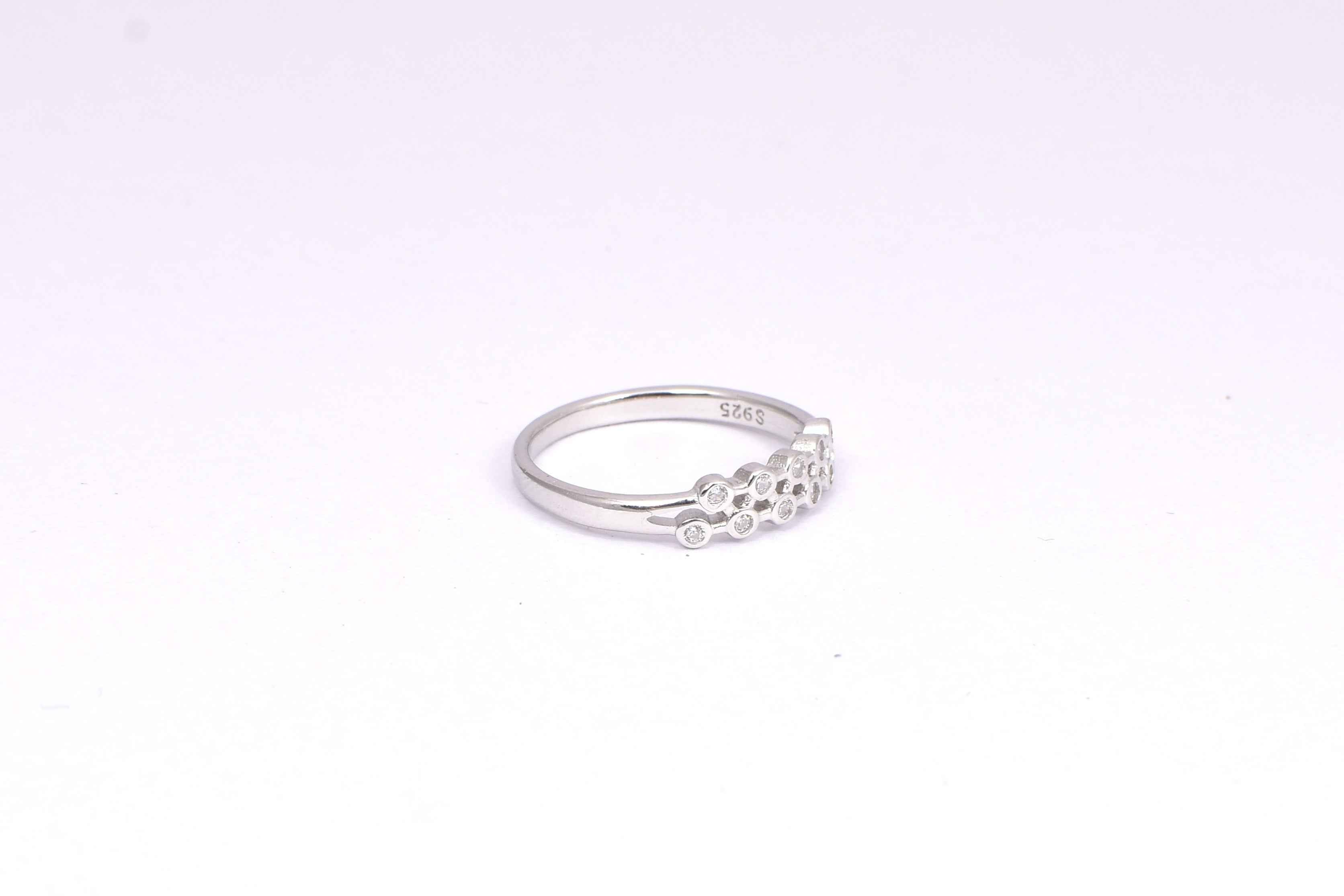 Sterling Silver Double Row CZ Ring