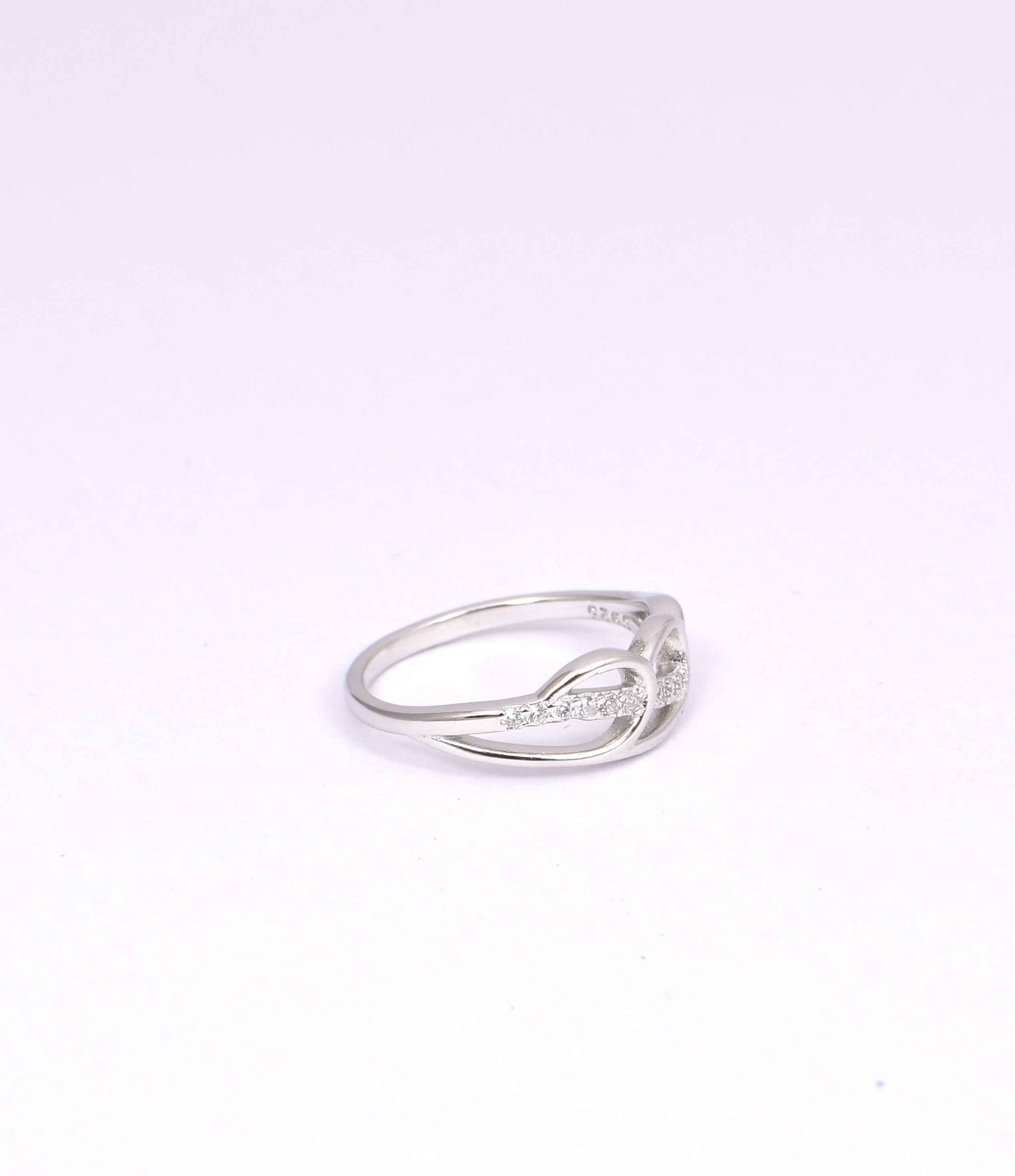 Elegant Sterling Silver CZ Infinity Ring