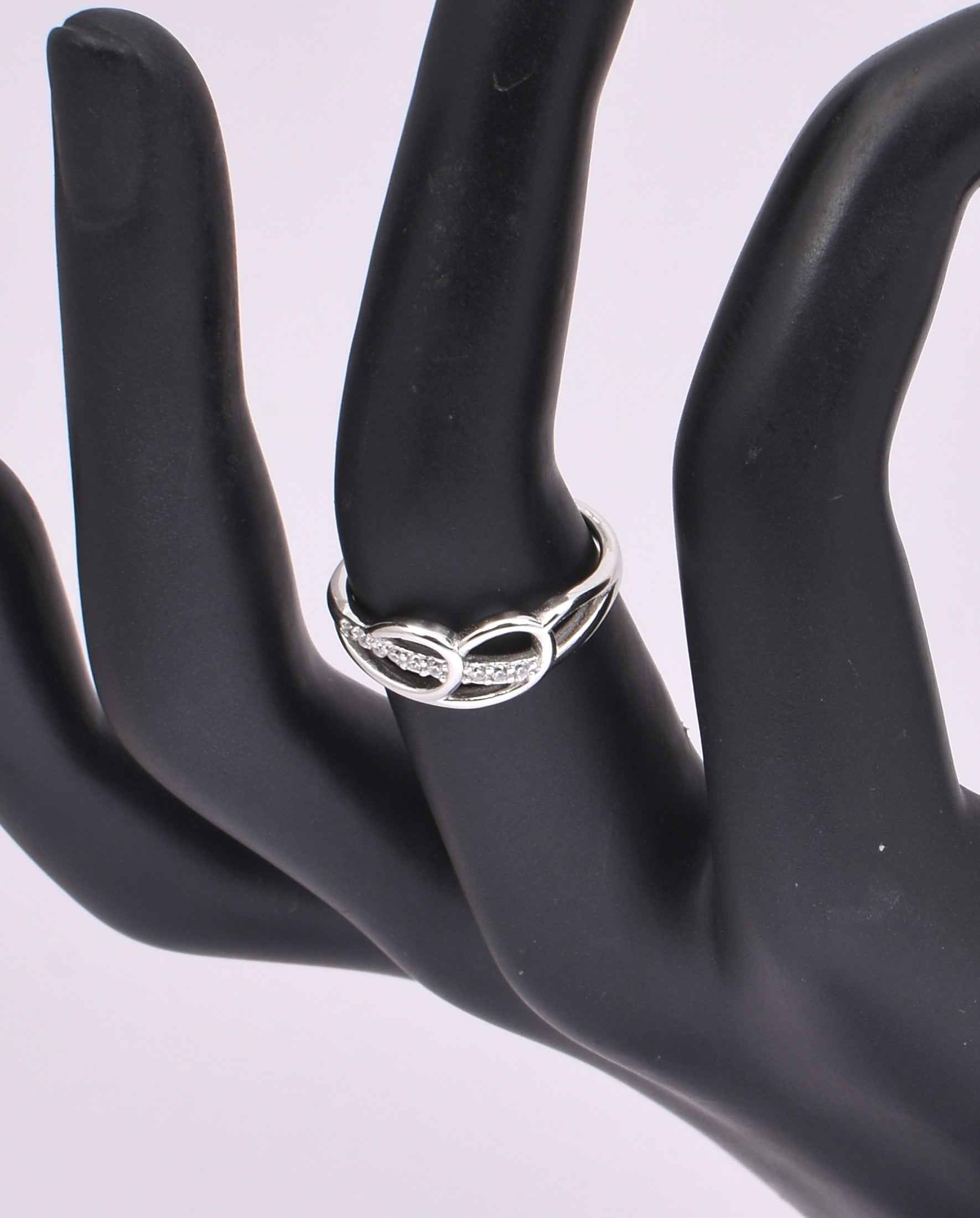 Elegant Sterling Silver CZ Infinity Ring