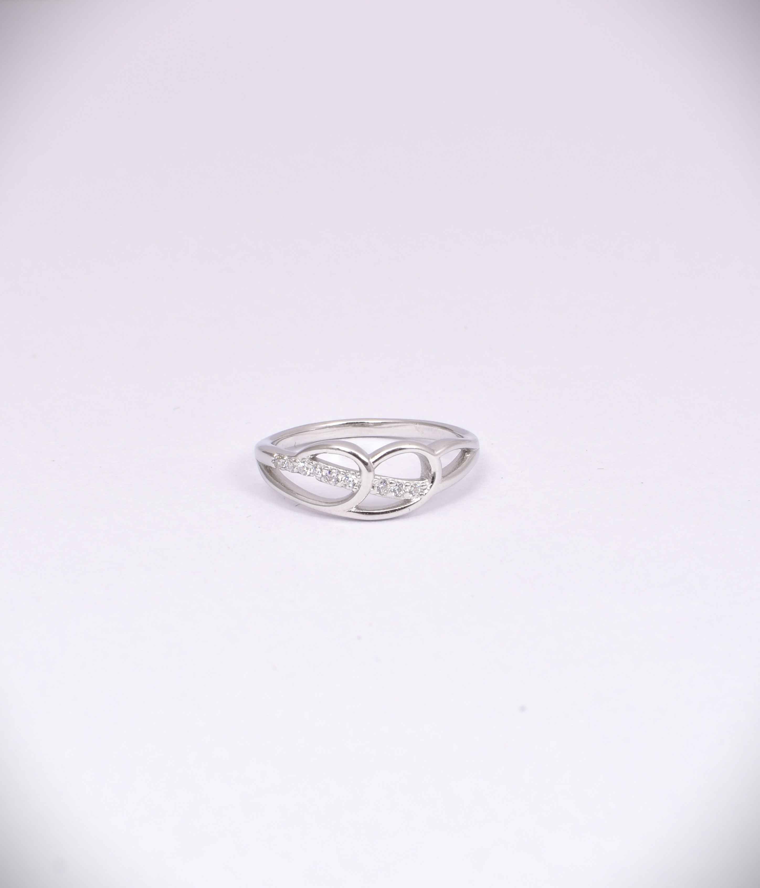 Elegant Sterling Silver CZ Infinity Ring