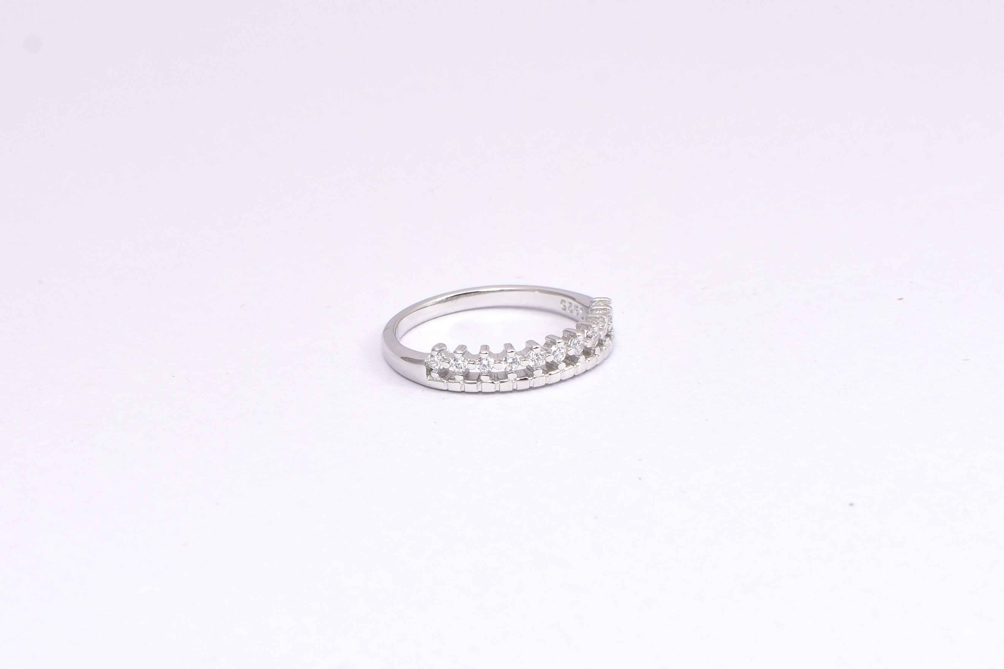 Elegant Silver Diamond Ring