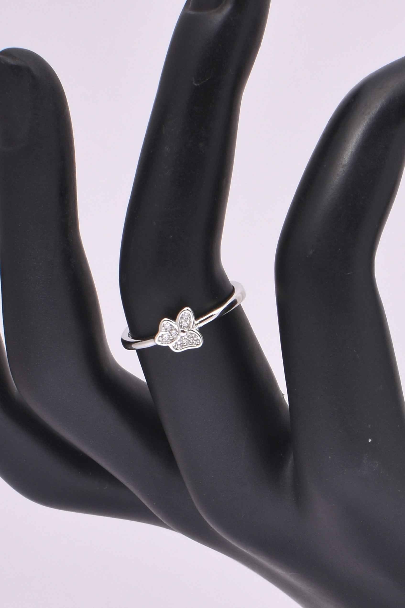 Butterfly Silver Diamond Ring