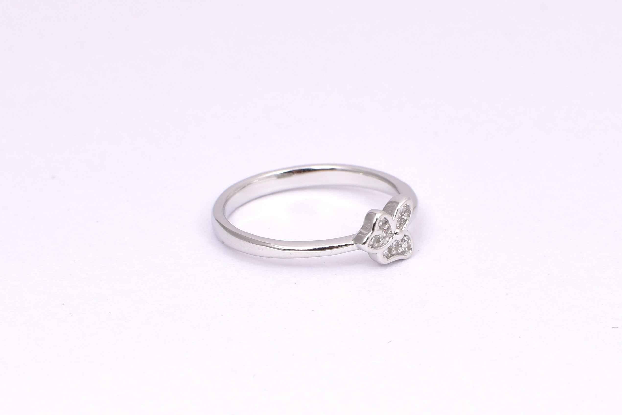 Butterfly Silver Diamond Ring