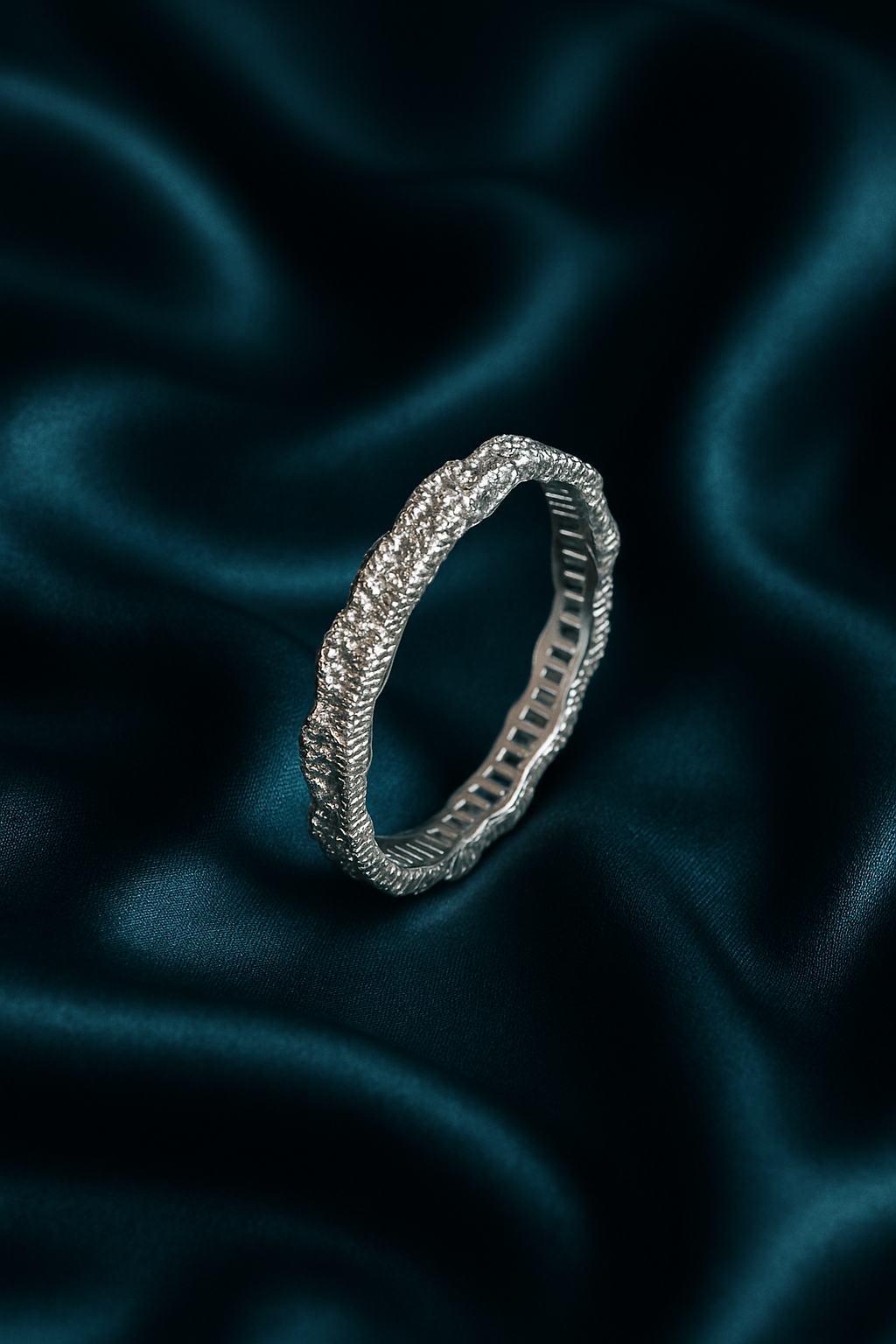 Textured Silver Stackable Ring - Savi Jewel