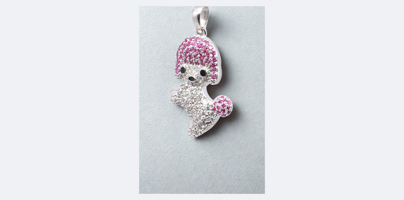 Sparkling Poodle Pendant Necklace