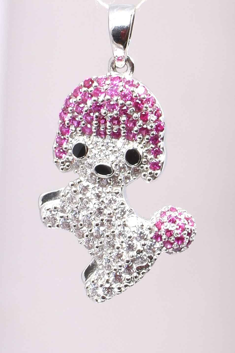 Sparkling Poodle Pendant Necklace