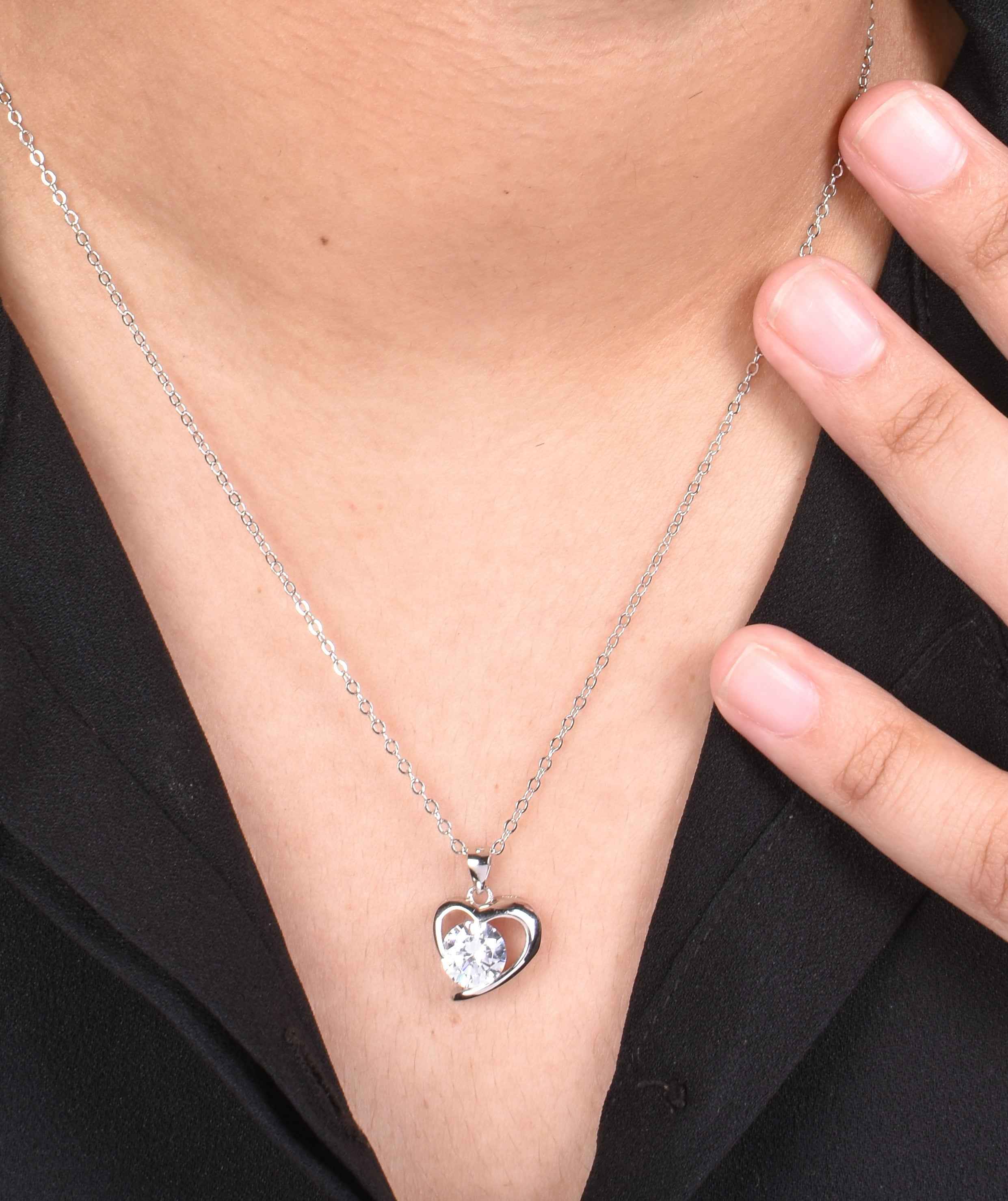 Heart Shaped Diamond Pendant