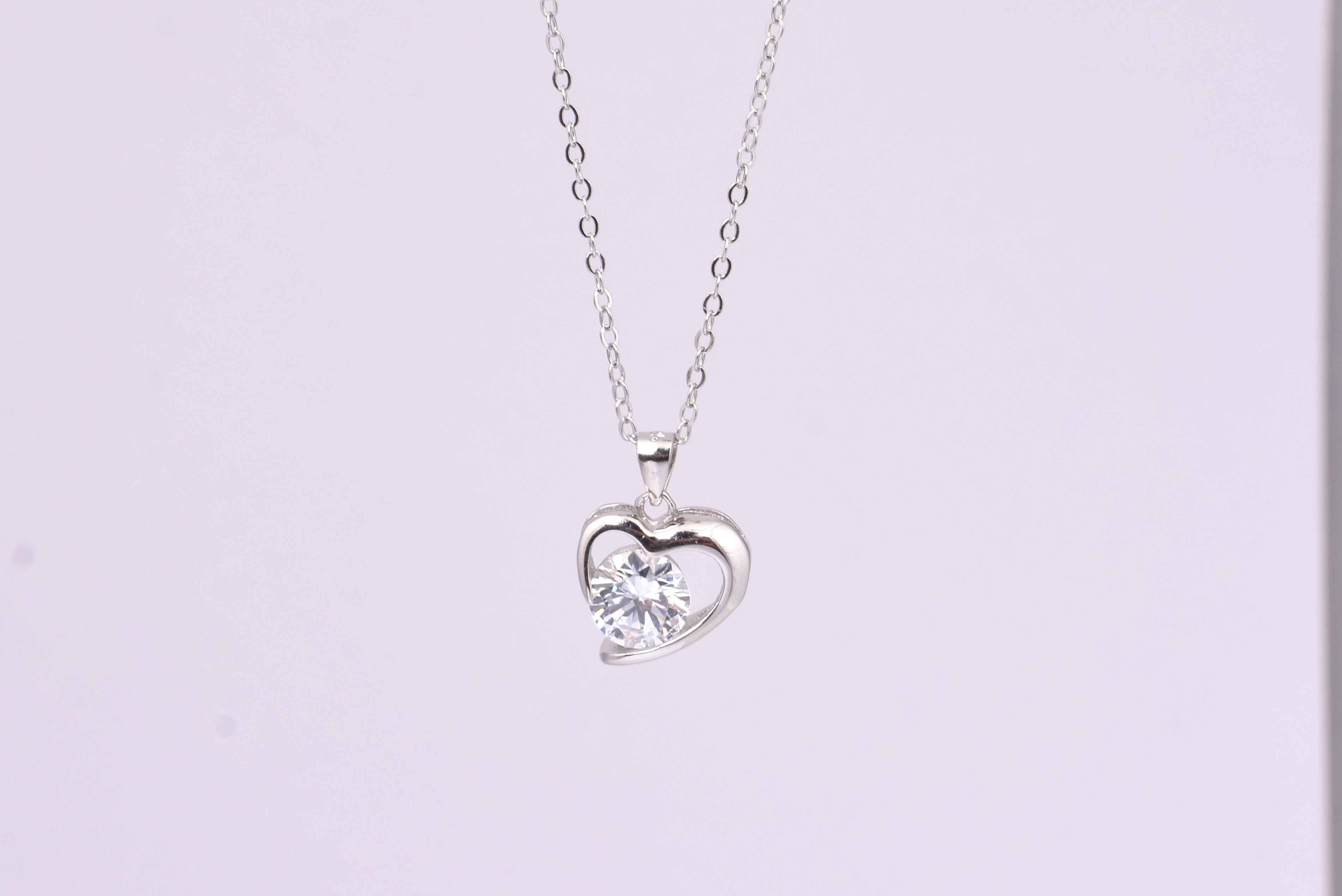 Heart Shaped Diamond Pendant