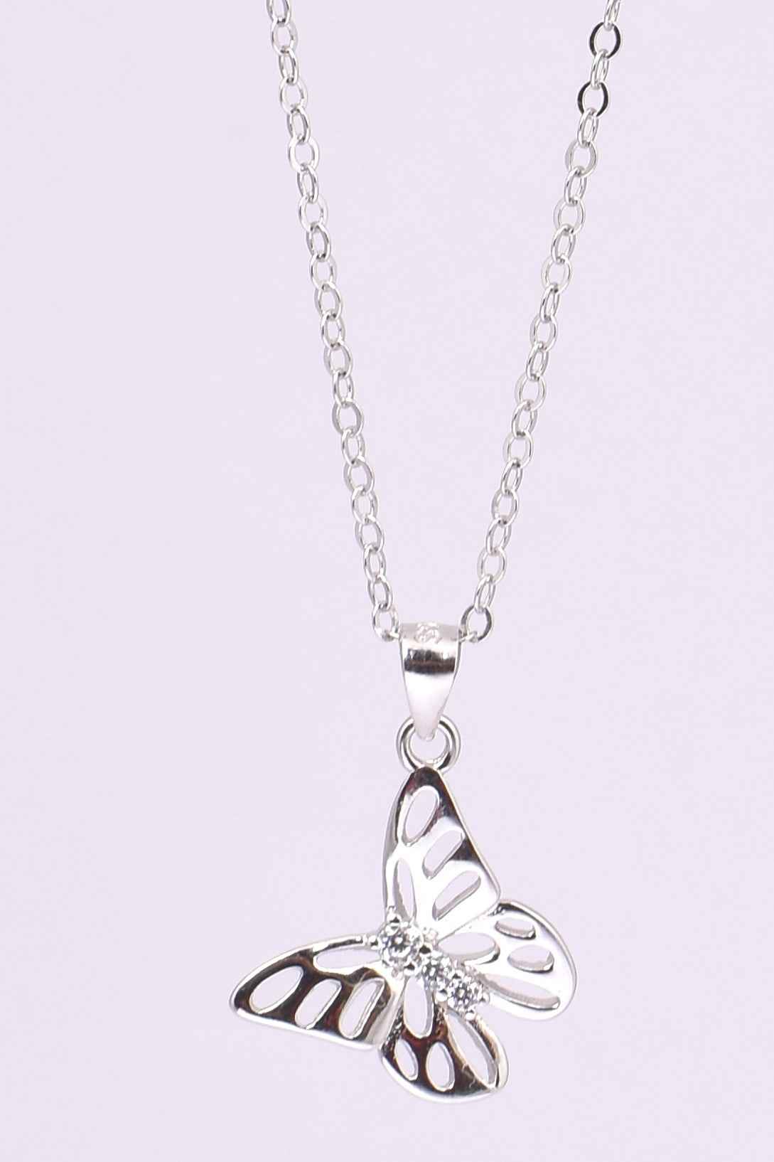 Silver Butterfly Pendant Necklace