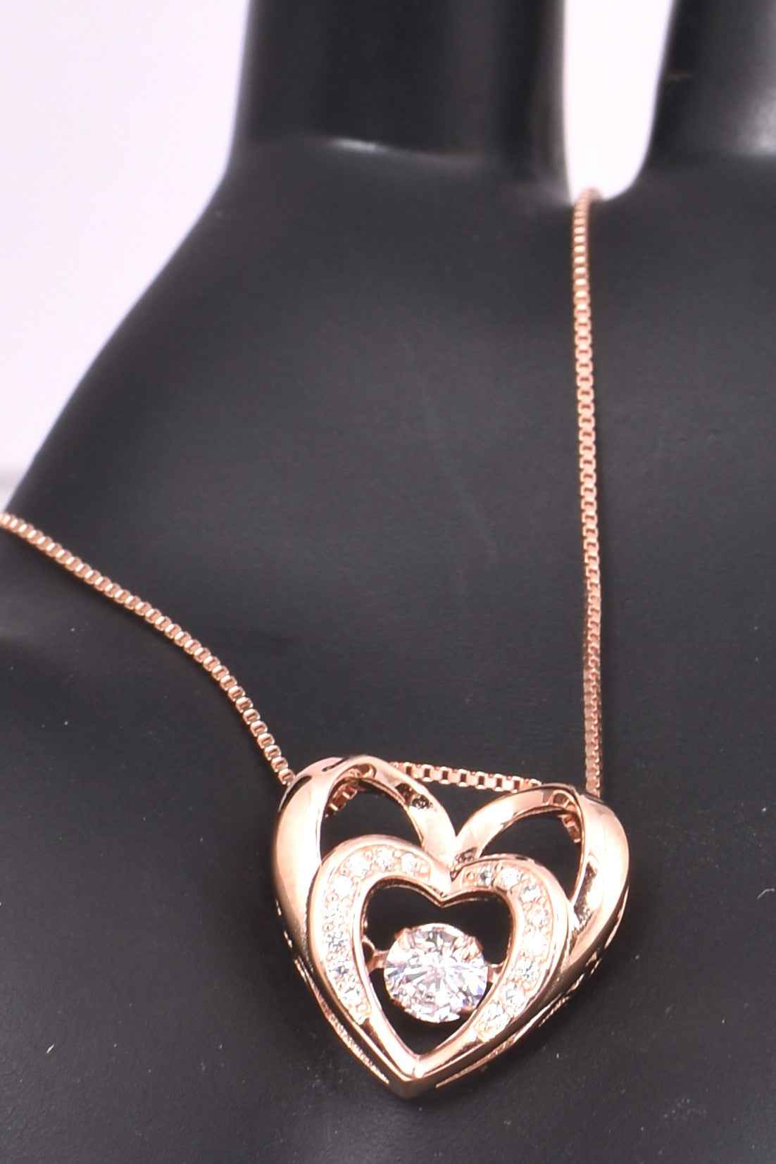 Rose Gold Heart Pendant Necklace