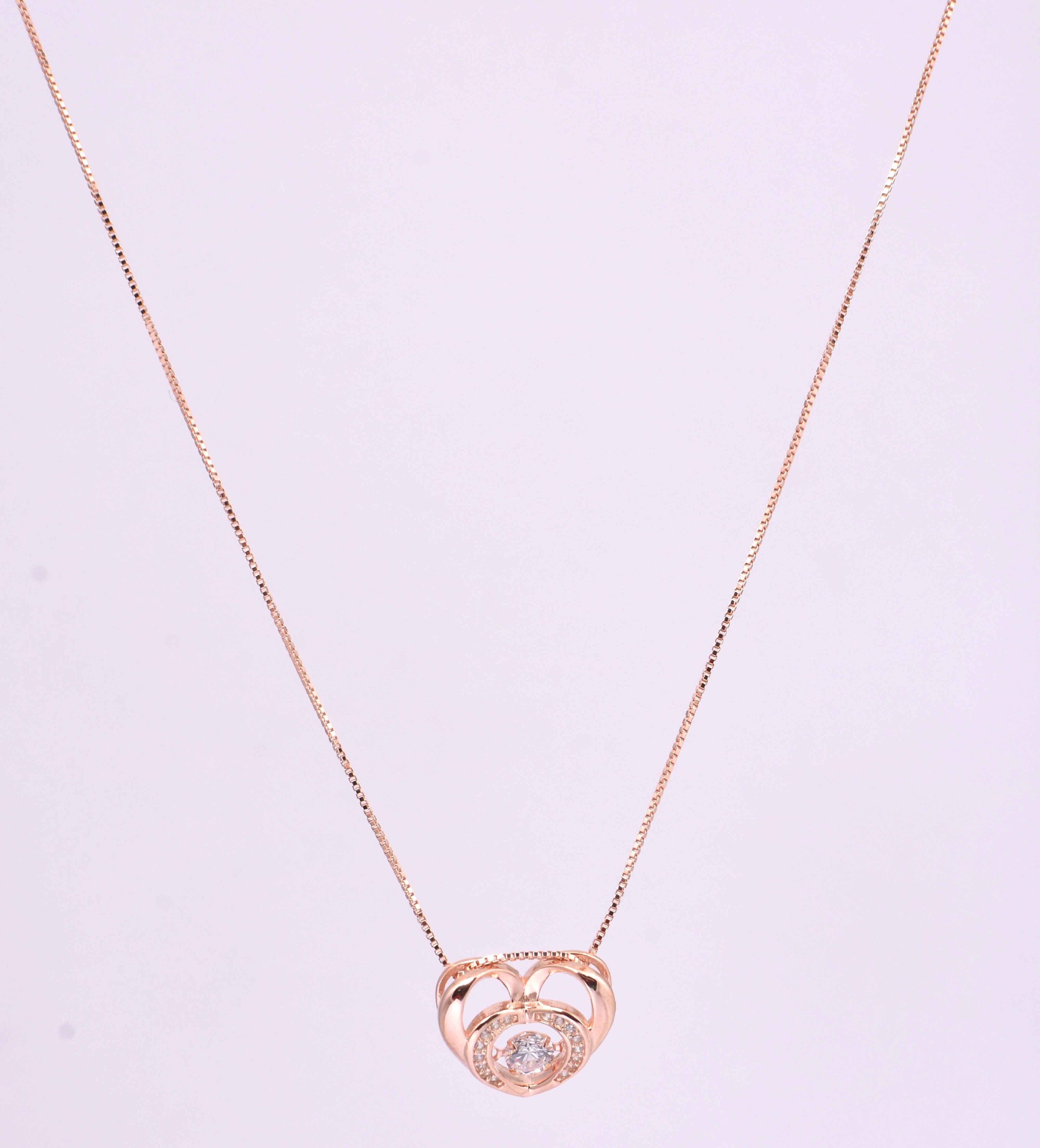 Rose Gold Heart Pendant Necklace