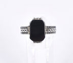 Men’s Black Stone Silver Ring