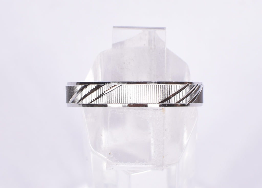 Men’s Silver Diagonal Band Ring