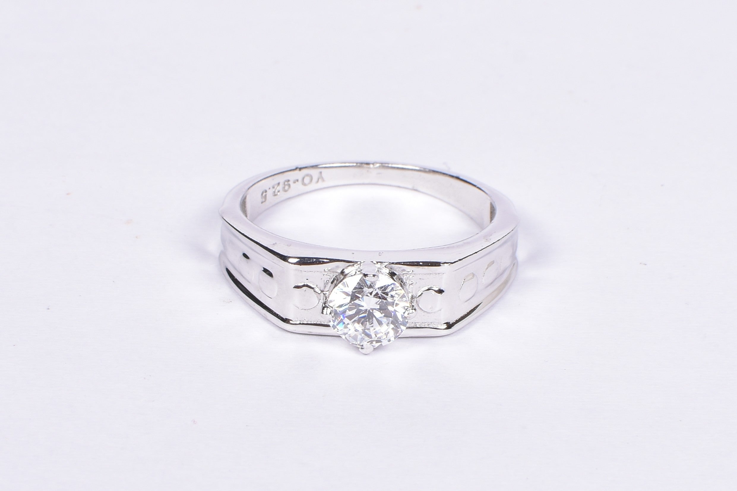 Men’s Sterling Silver Ring with CZ Stone