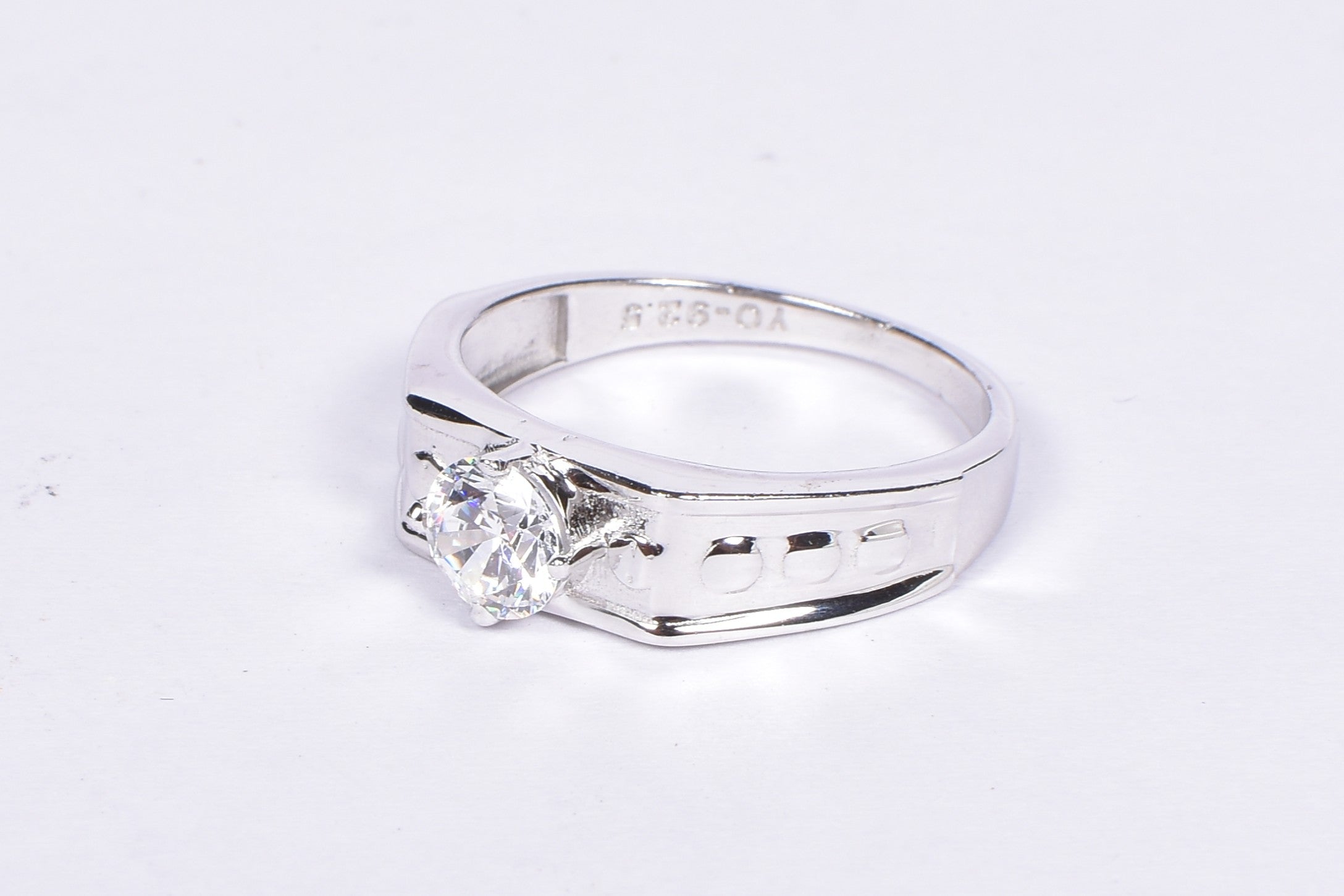 Men’s Sterling Silver Ring with CZ Stone