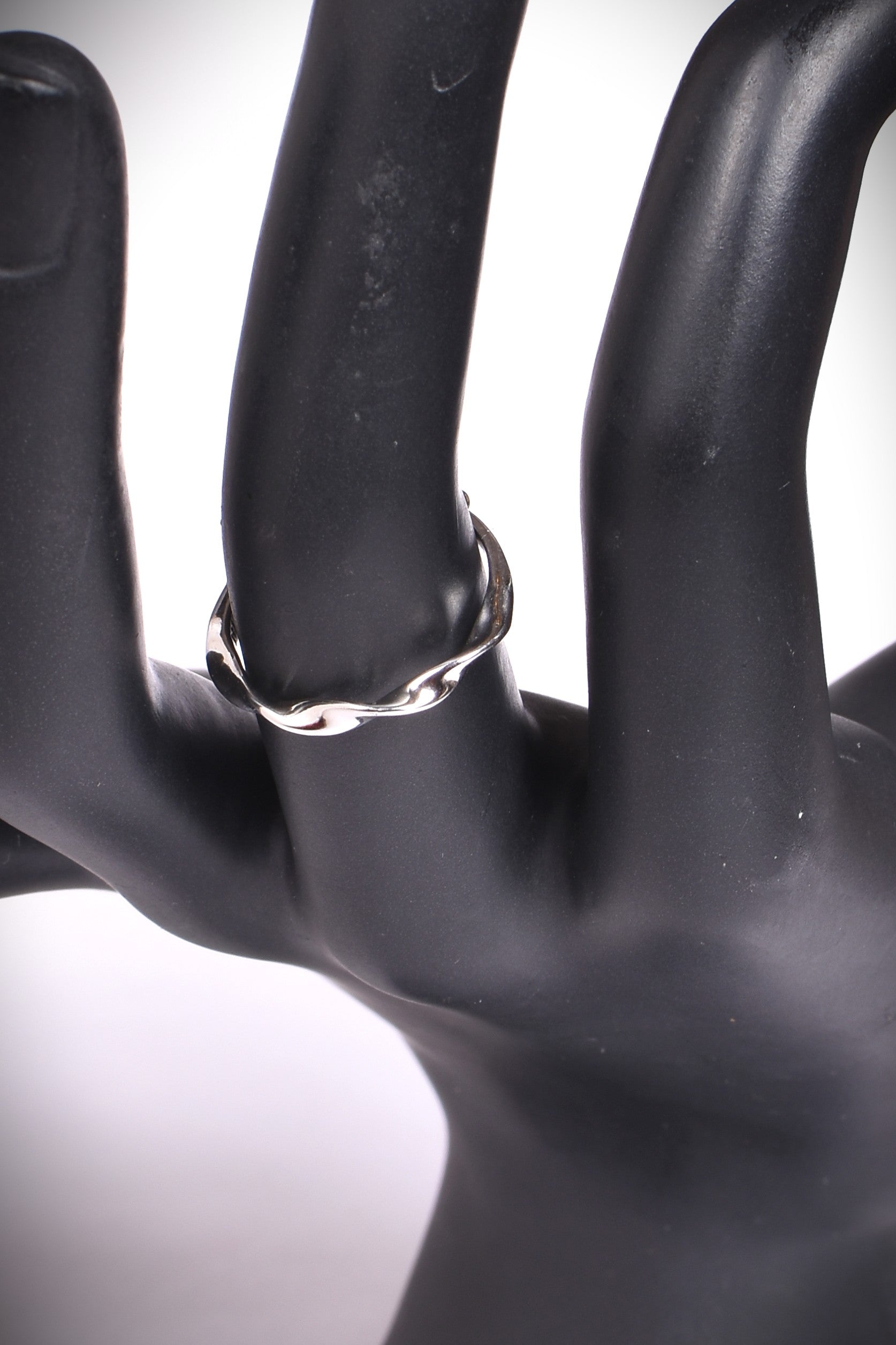 Adjustable Sterling Silver Wavy Band Ring