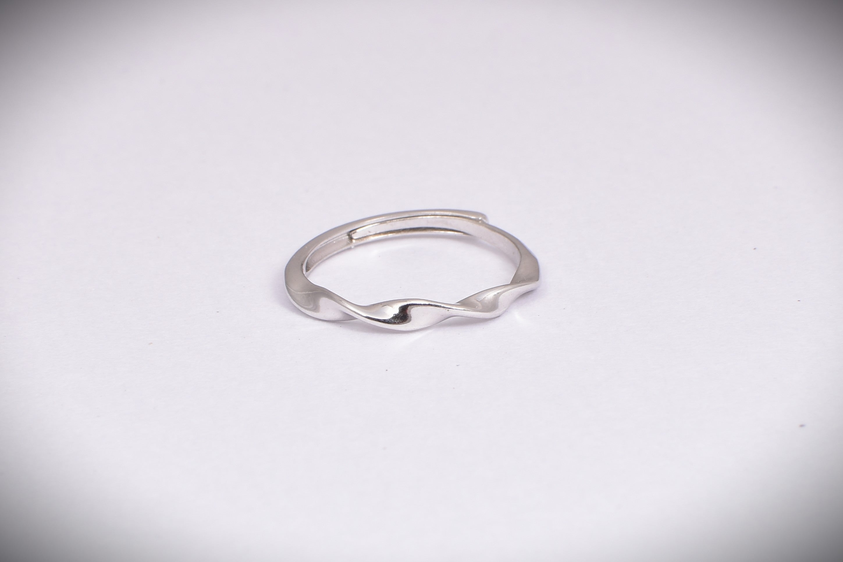 Adjustable Sterling Silver Wavy Band Ring
