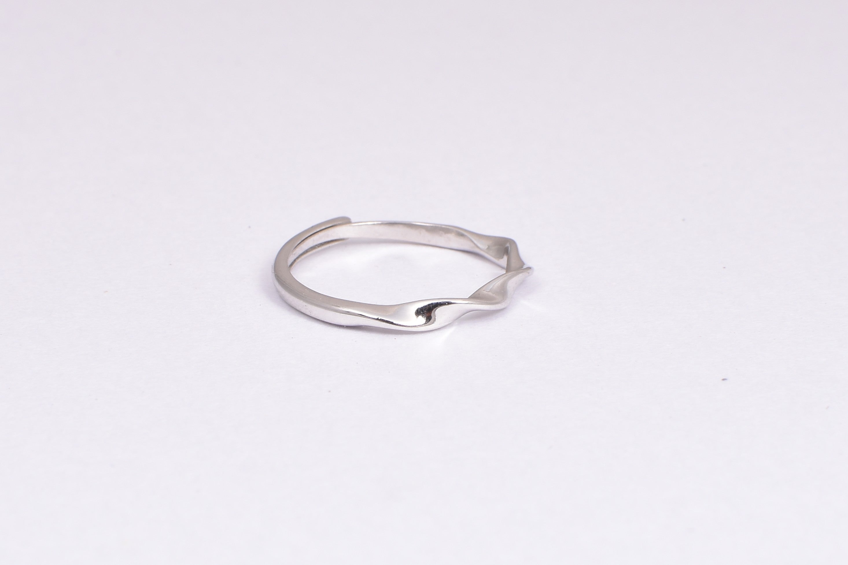 Adjustable Sterling Silver Wavy Band Ring