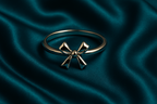 Delicate Silver Bow Accent Ring for Women