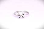 Delicate Silver Bow Accent Ring for Women