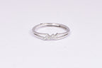 Elegant Silver Zigzag CZ Accent Ring