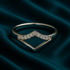 Sterling Silver Geometric CZ Ring