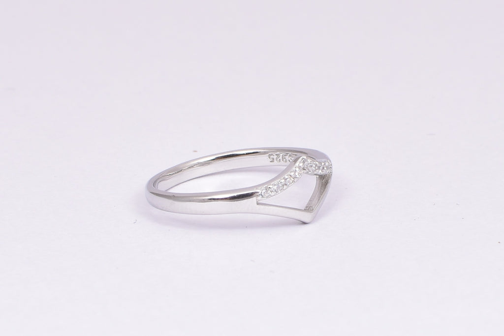 Sterling Silver Geometric CZ Ring