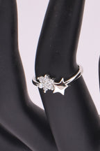 Sterling Silver Star & Snowflake CZ Ring