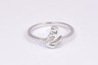 Sterling Silver Swan CZ Ring Elegant Design