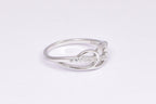 Sterling Silver Interlocking CZ Hearts Ring