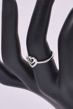 Sterling Silver Double Heart CZ Promise Ring