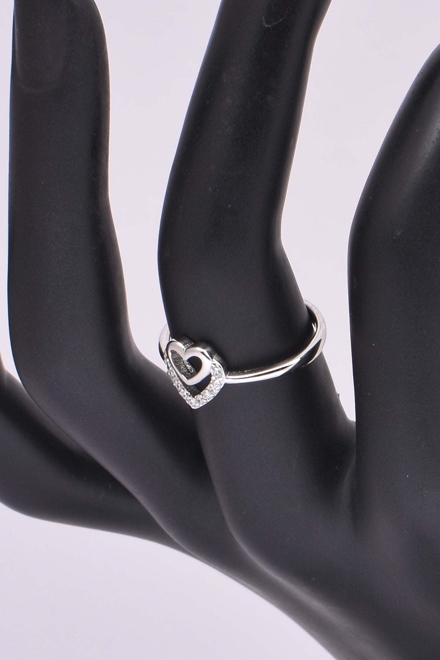 Sterling Silver Double Heart CZ Promise Ring