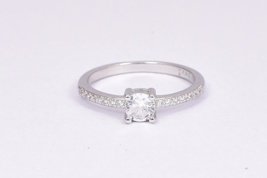 Sterling Silver Classic CZ Solitaire Ring