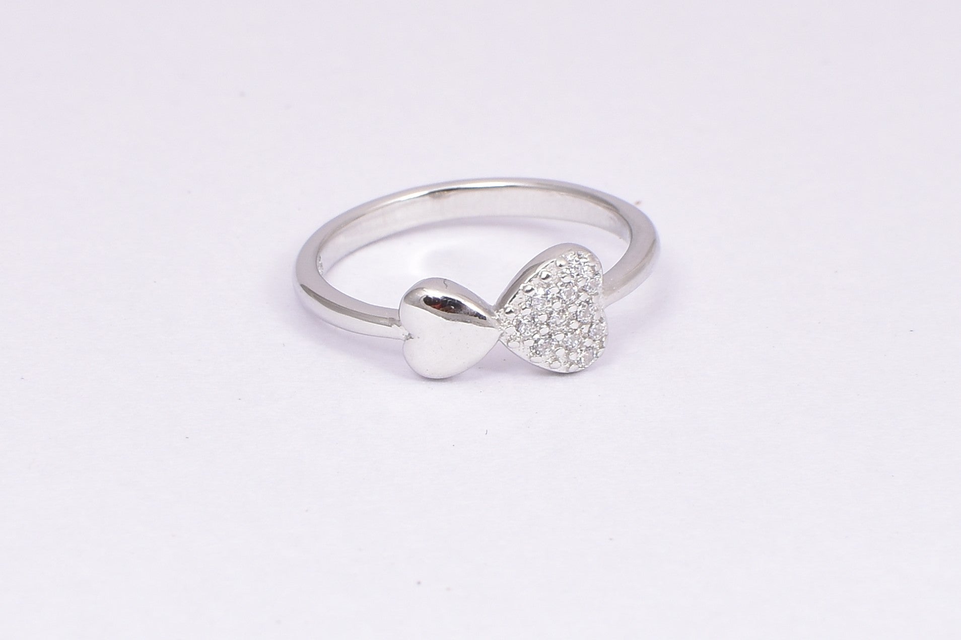 Sterling Silver Heart CZ Accent Ring