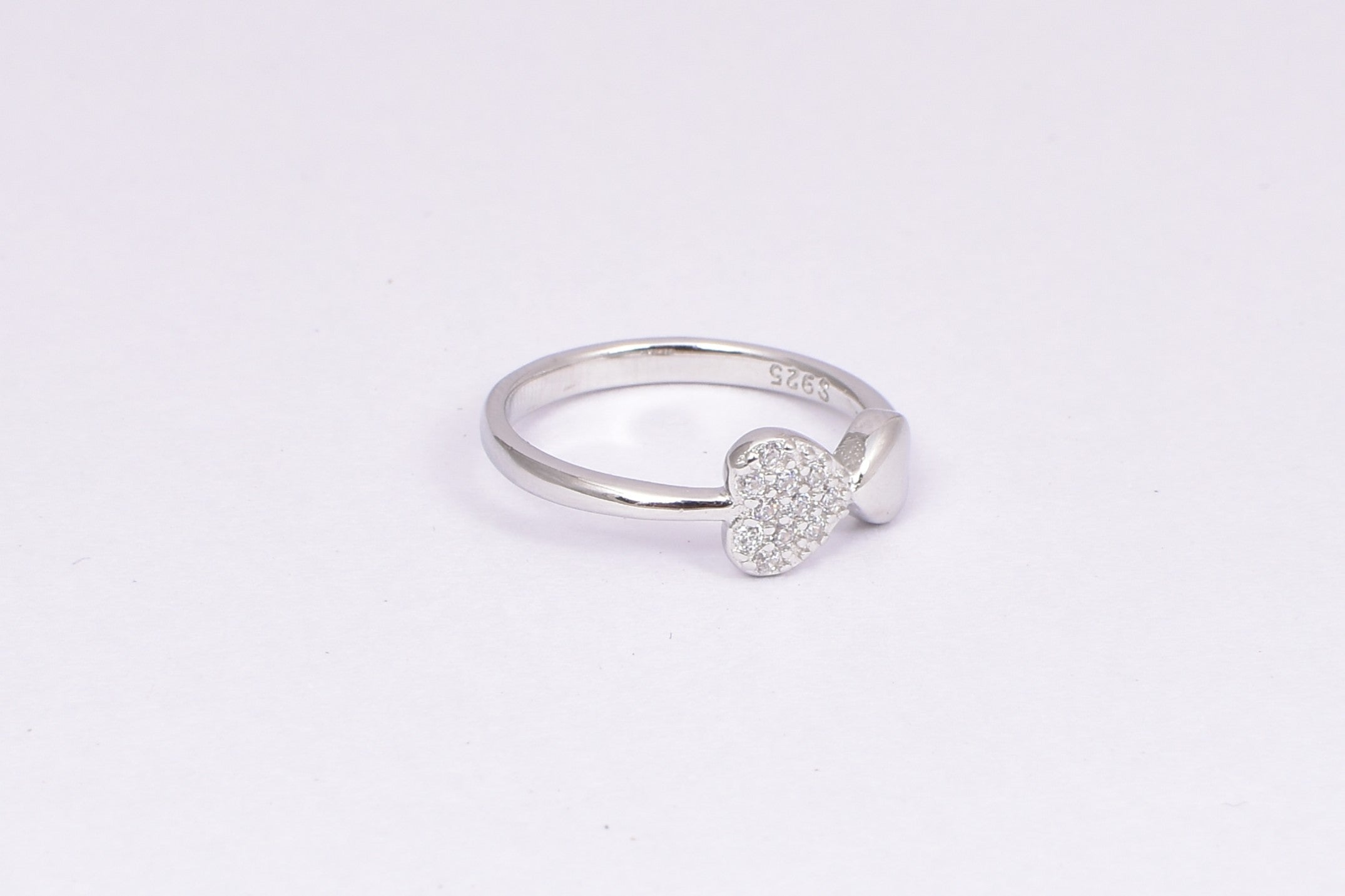Sterling Silver Heart CZ Accent Ring