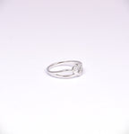 Sterling Silver Twisted Heart CZ Ring