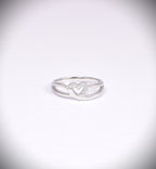 Sterling Silver Twisted Heart CZ Ring