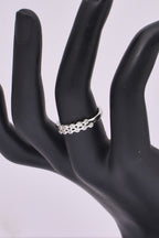 Sterling Silver Double Row CZ Ring